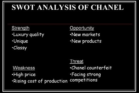 swot analysis of chanel.